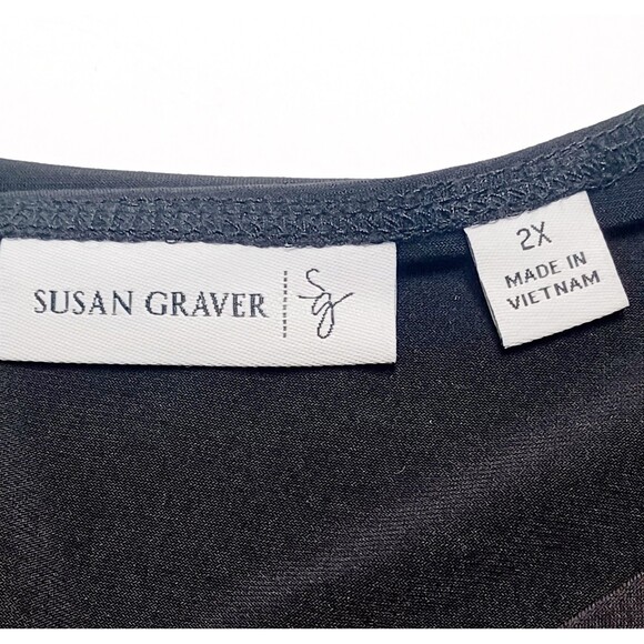 Susan Graver Black Women's Embellished Jacket And Shell 2-pc  Set Size 2X - Picture 8 of 13